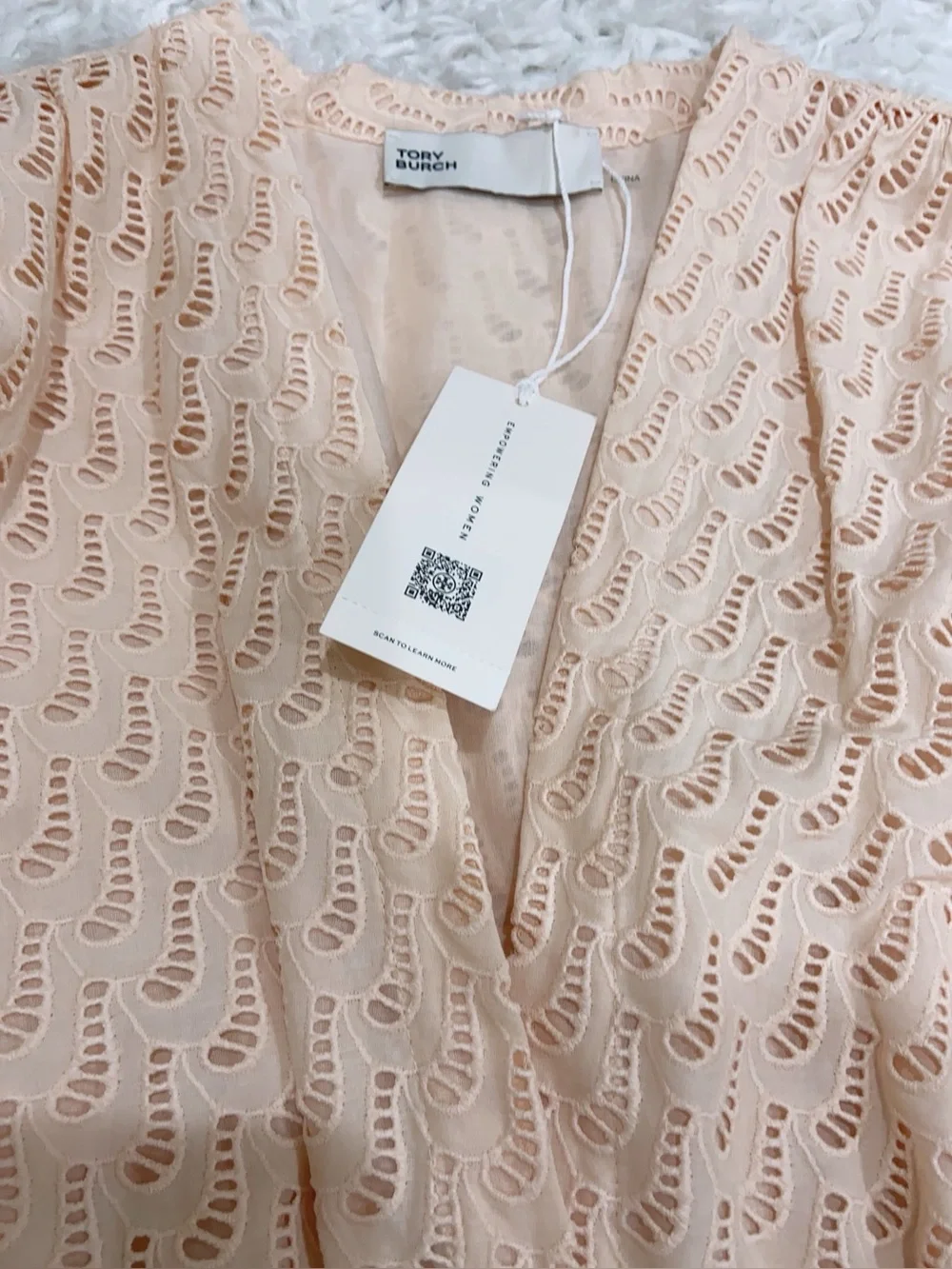 NWT $798 Tory Burch Embroidered Cotton Midi Dress In Pink Sorbet